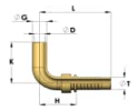 90° Metric tube end